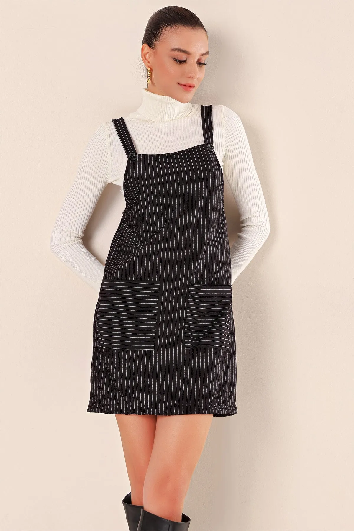 2440 mini salopet elbise