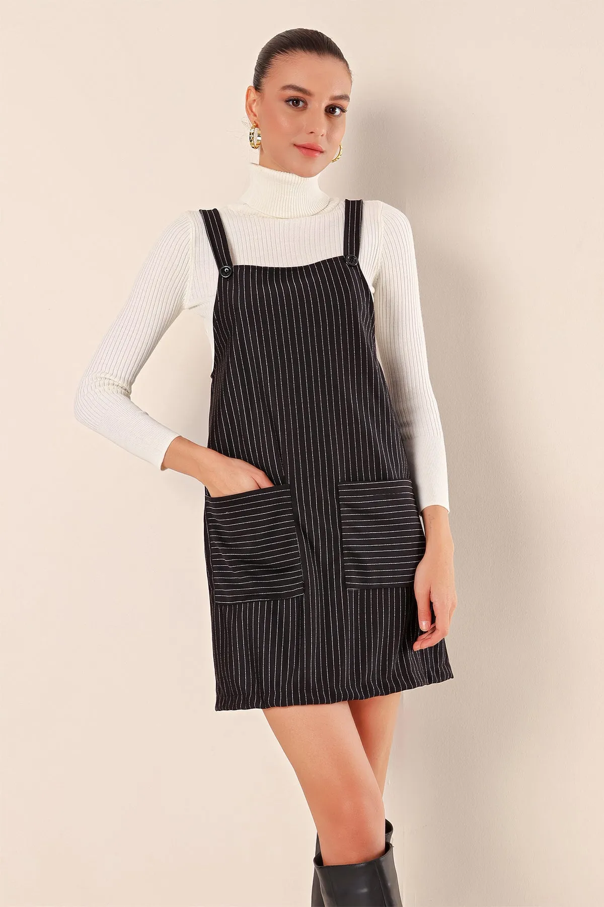 2440 mini salopet elbise