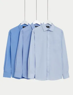 3pk Regular Fit Easy Iron Long Sleeve Shirts