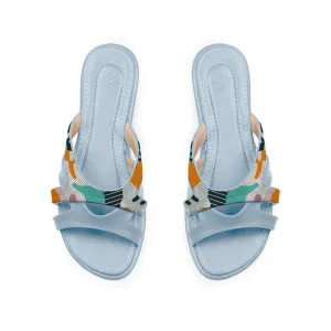 Blue Split Slipper Abstract