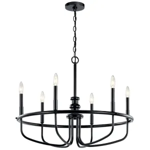 Capitol Hill 29" 6-Light Chandelier 1-Tier, Black Finish