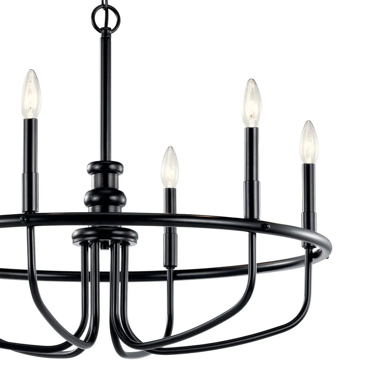 Capitol Hill 29" 6-Light Chandelier 1-Tier, Black Finish