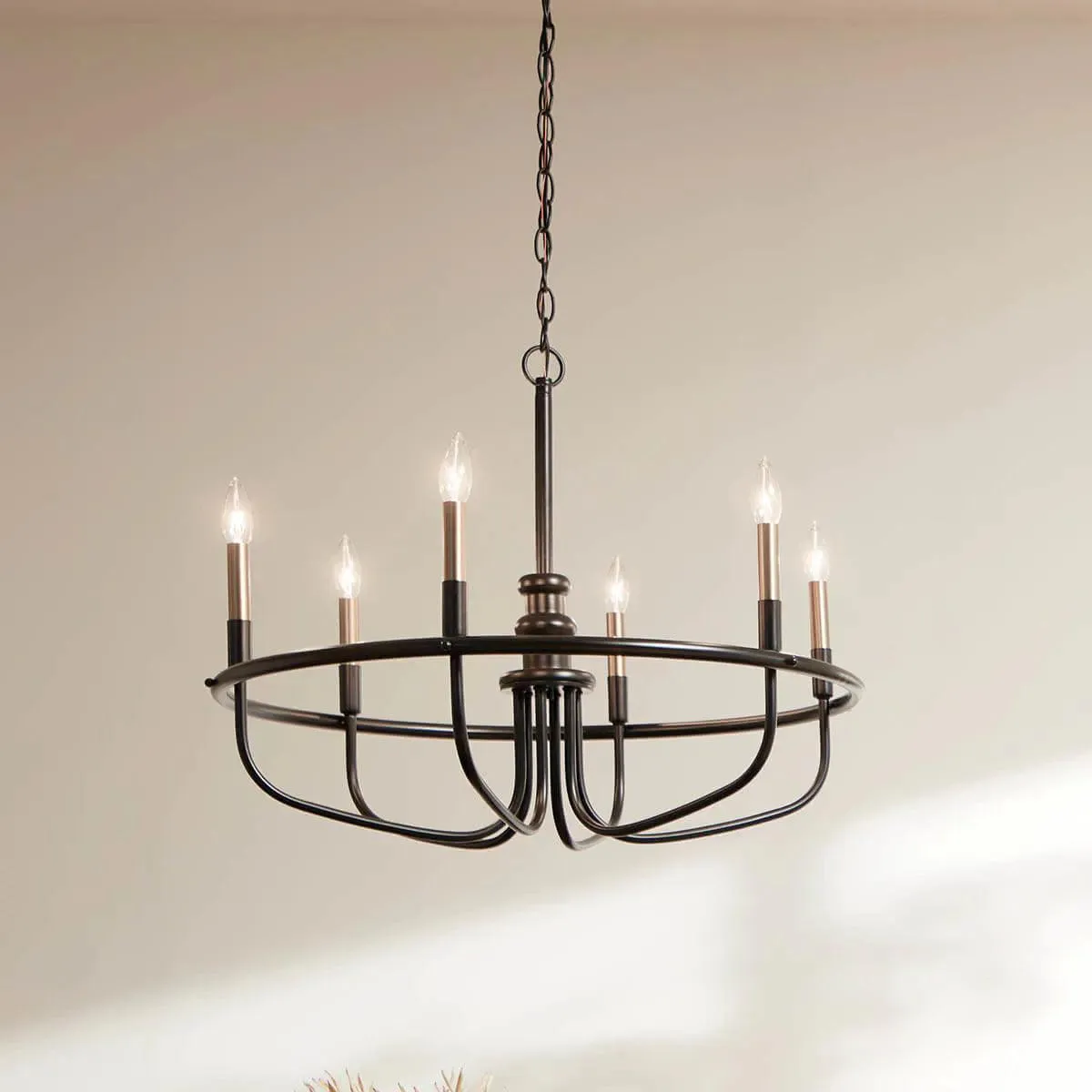 Capitol Hill 29" 6-Light Chandelier 1-Tier, Black Finish
