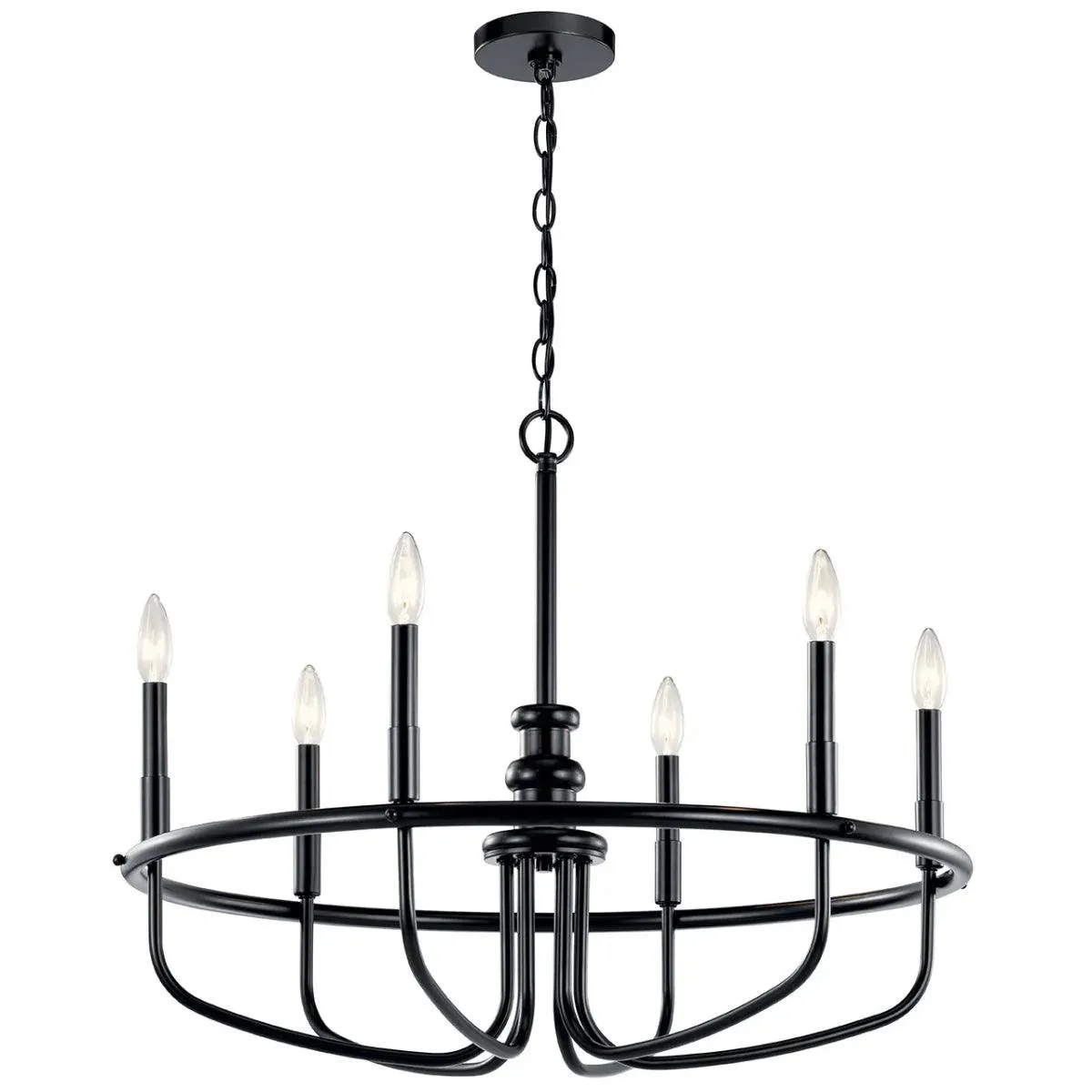 Capitol Hill 29" 6-Light Chandelier 1-Tier, Black Finish