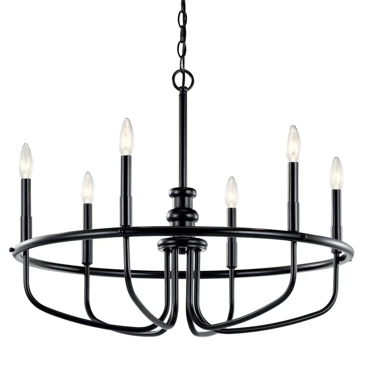 Capitol Hill 29" 6-Light Chandelier 1-Tier, Black Finish