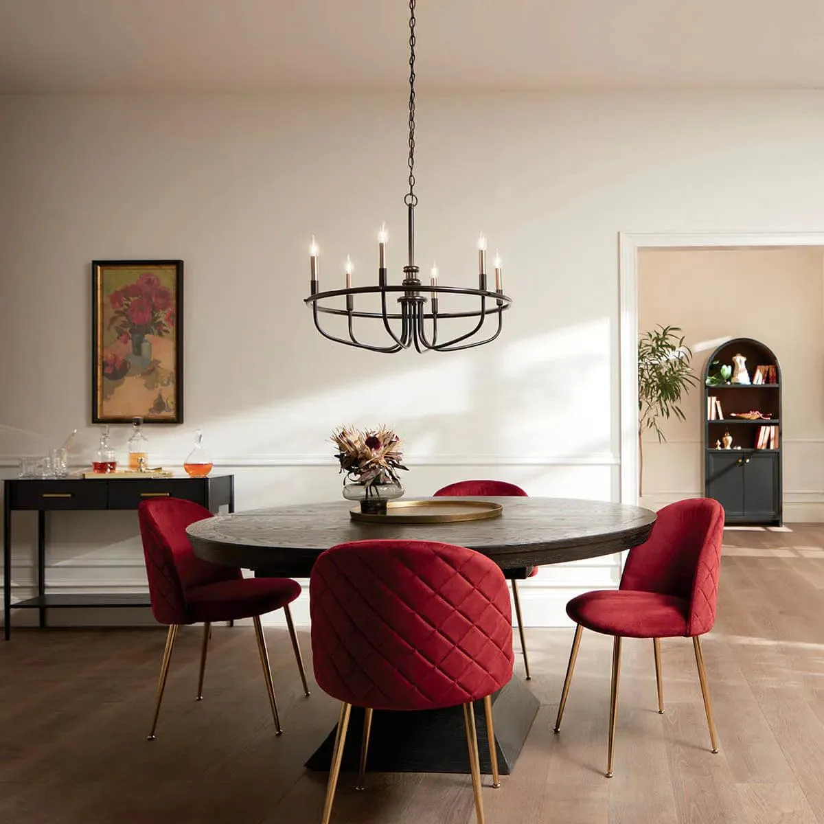 Capitol Hill 29" 6-Light Chandelier 1-Tier, Black Finish