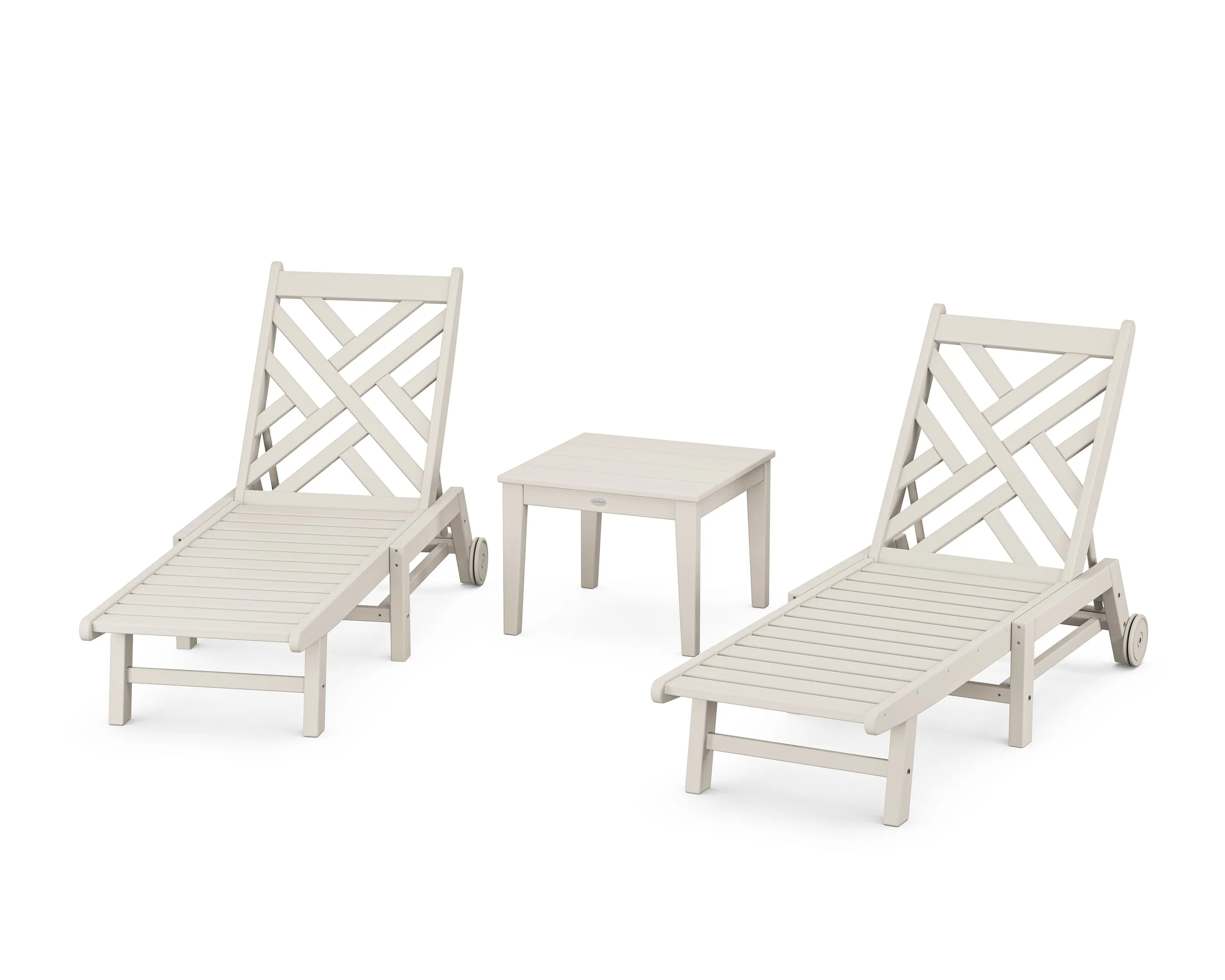 Chippendale 3-Piece Chaise Set with Wheels