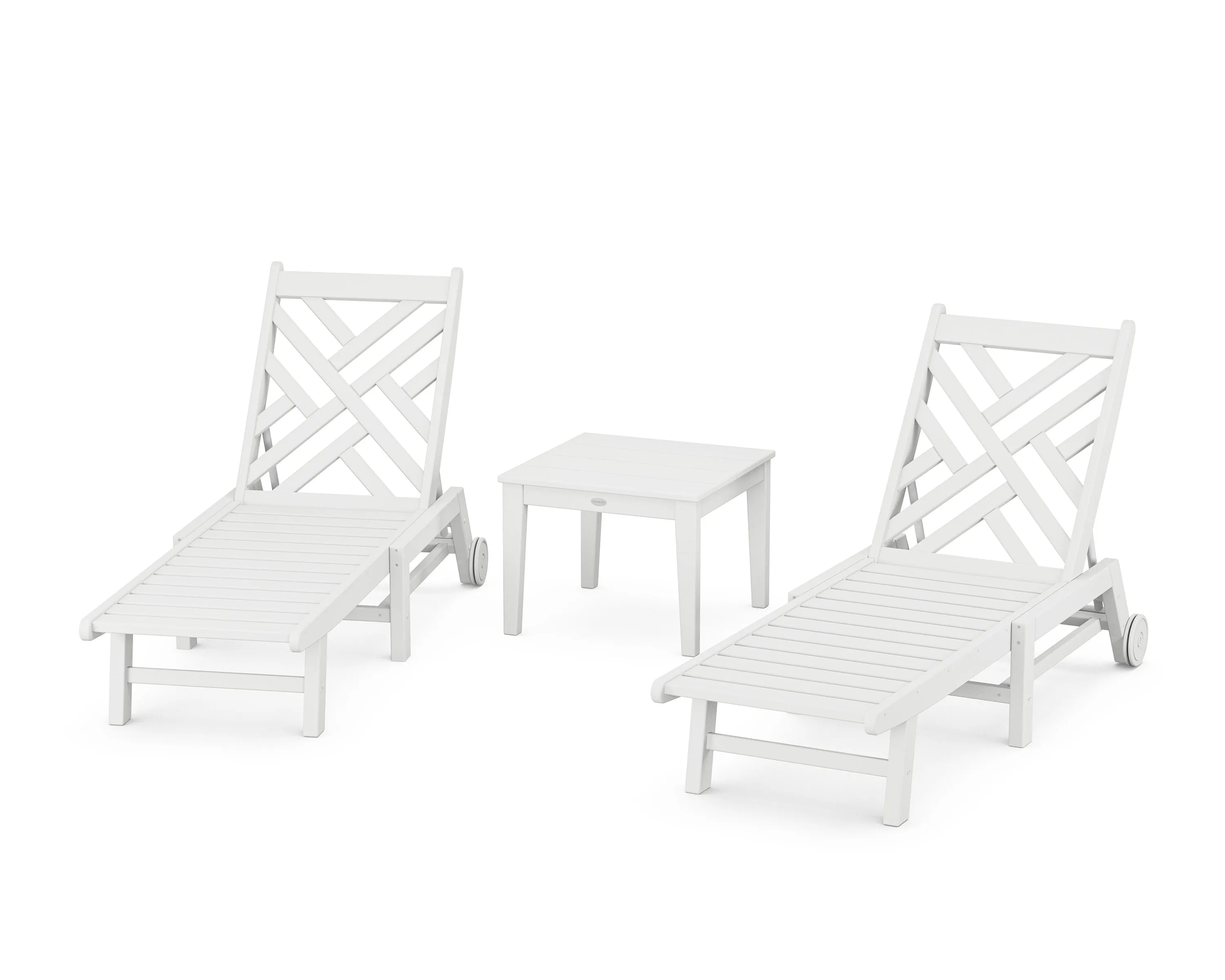 Chippendale 3-Piece Chaise Set with Wheels