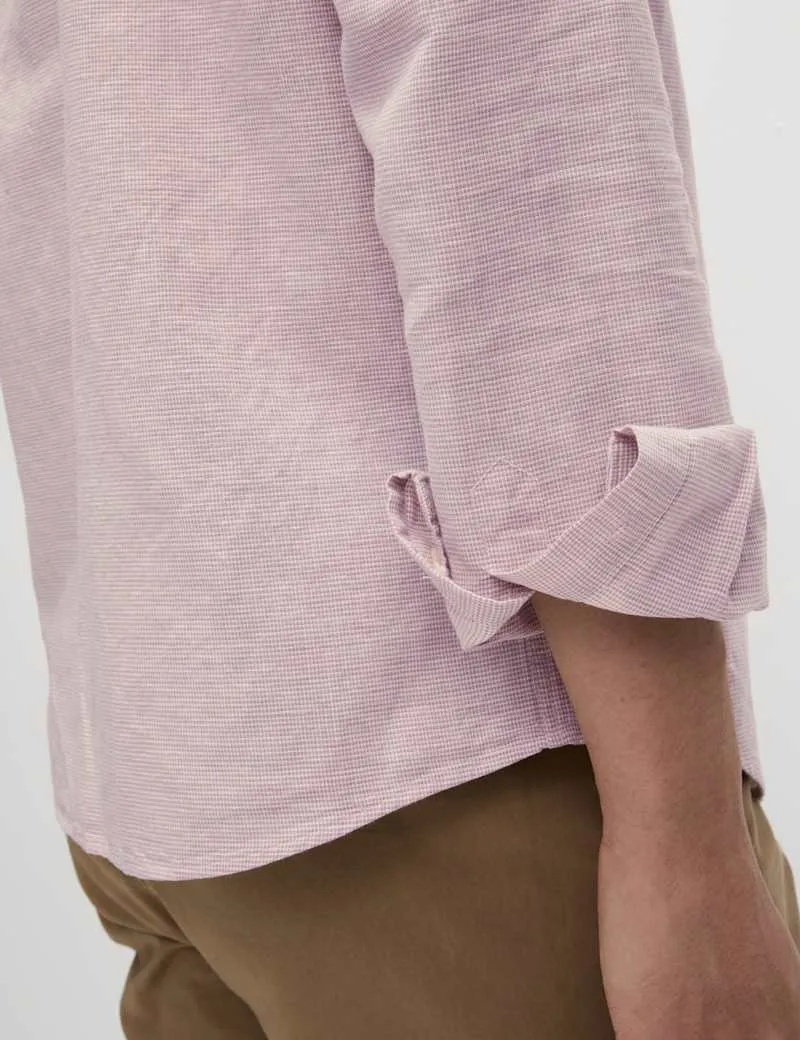 Cotton Linen Puppytooth Shirt