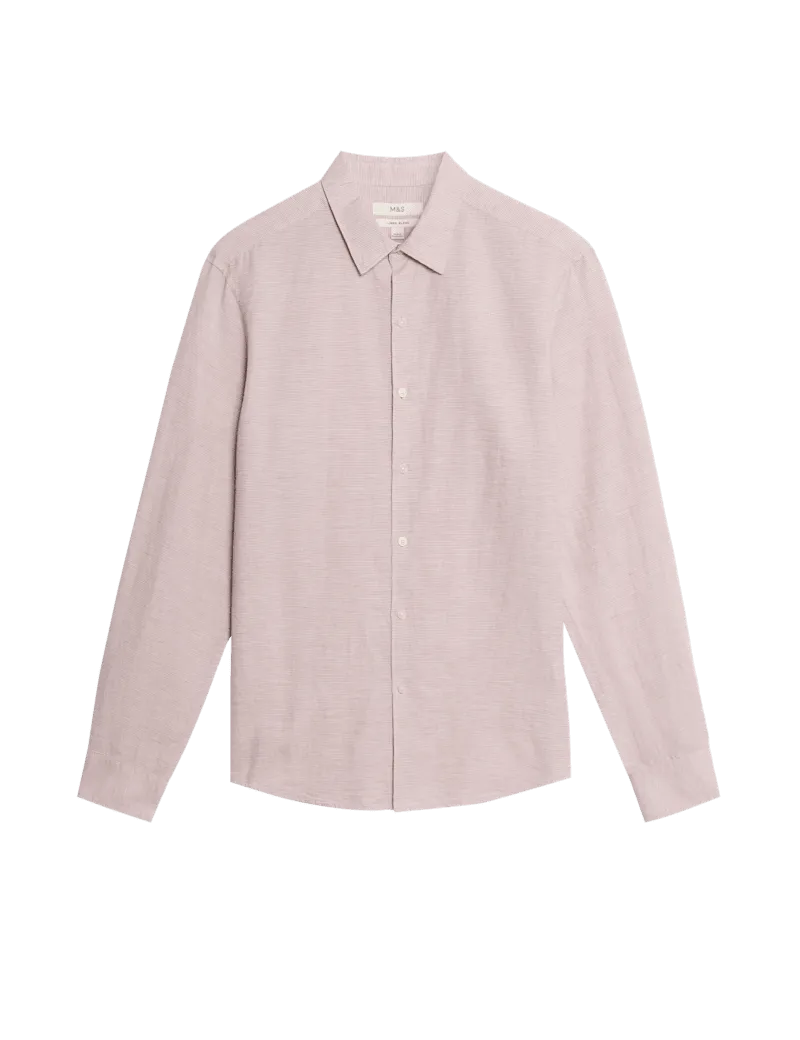 Cotton Linen Puppytooth Shirt