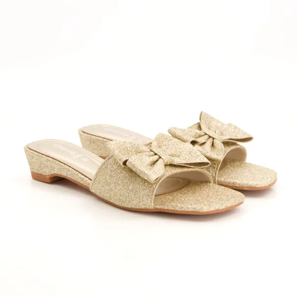 Fancy & Stylish Golden  Heel Slippers for women