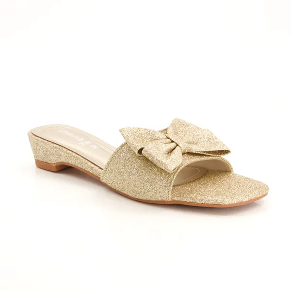 Fancy & Stylish Golden  Heel Slippers for women