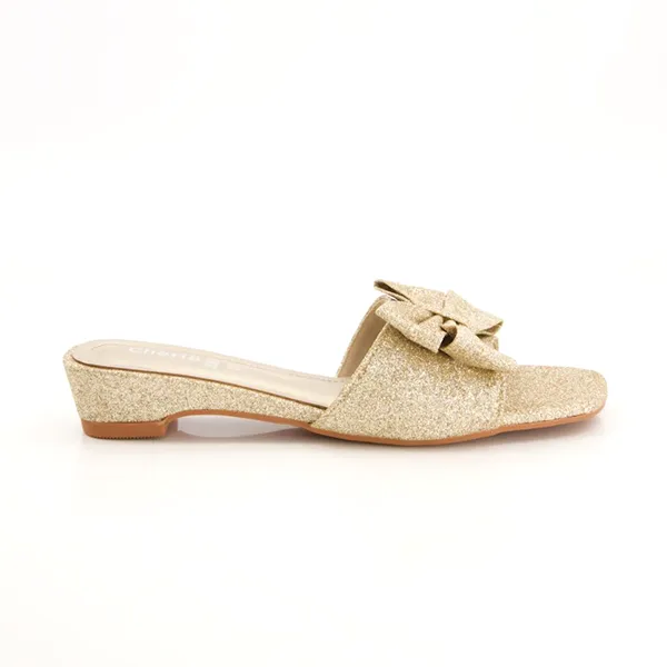 Fancy & Stylish Golden  Heel Slippers for women