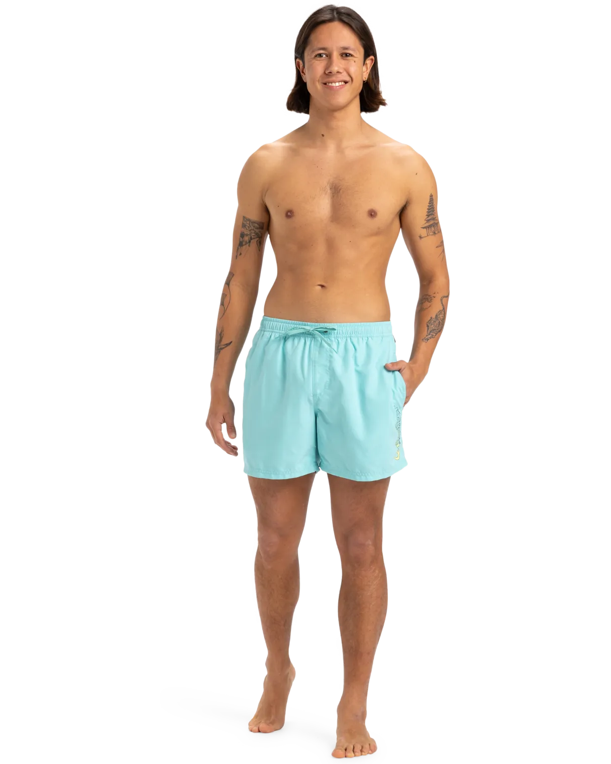 Fineline Volley Shorts in Aqua Sky