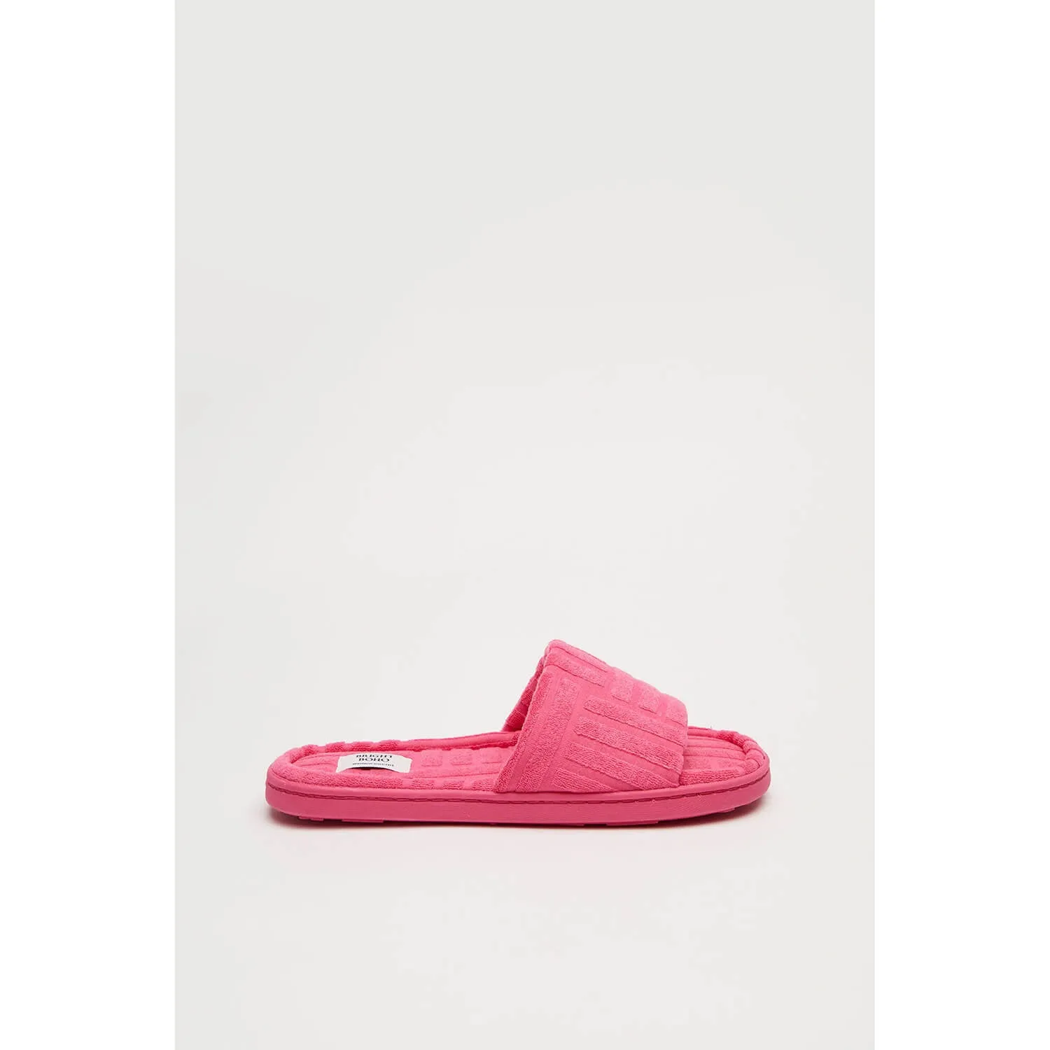 Fuchsia Pink Slide-Style Slippers
