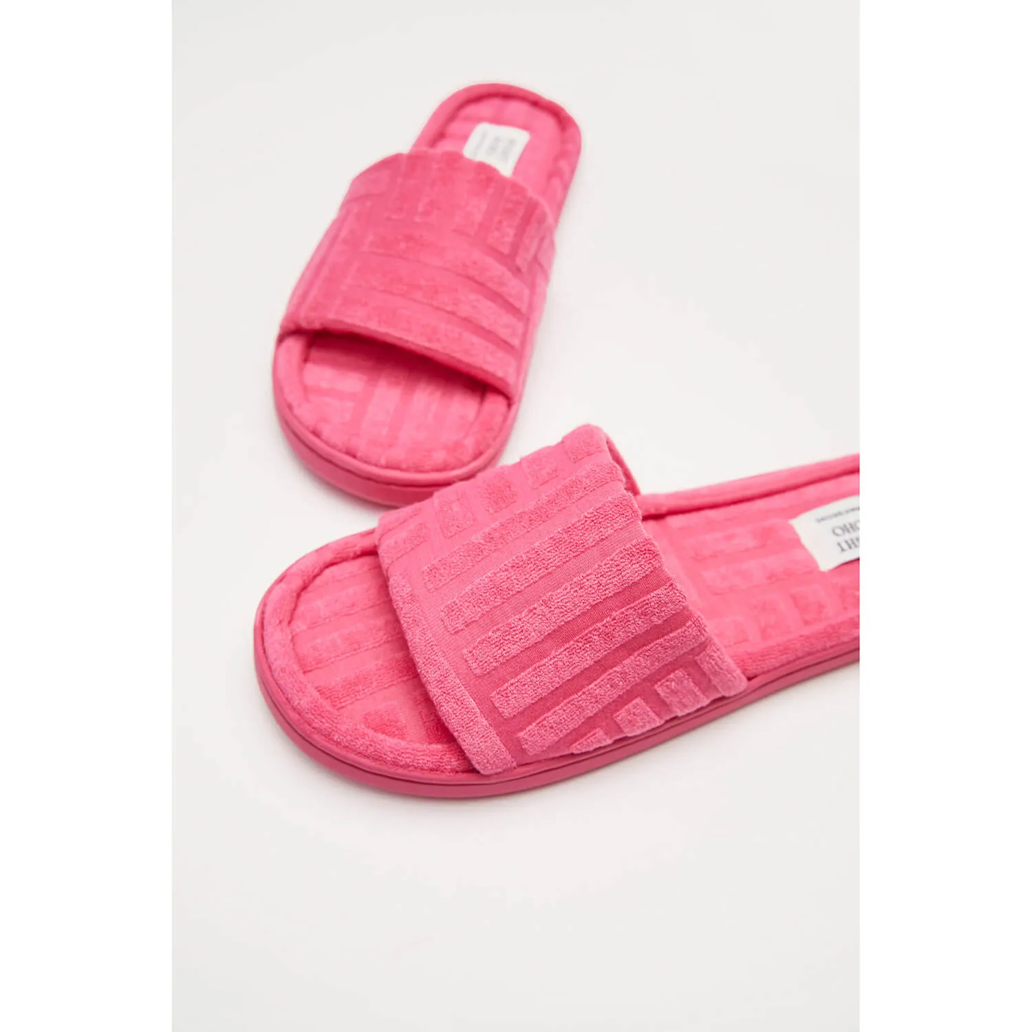 Fuchsia Pink Slide-Style Slippers