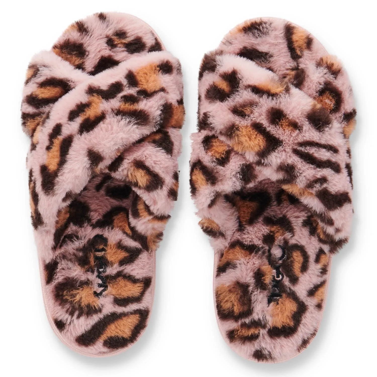 Kip & Co Pink Cheetah Slippers - Adult