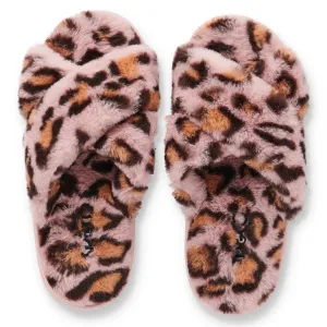 Kip & Co Pink Cheetah Slippers - Adult