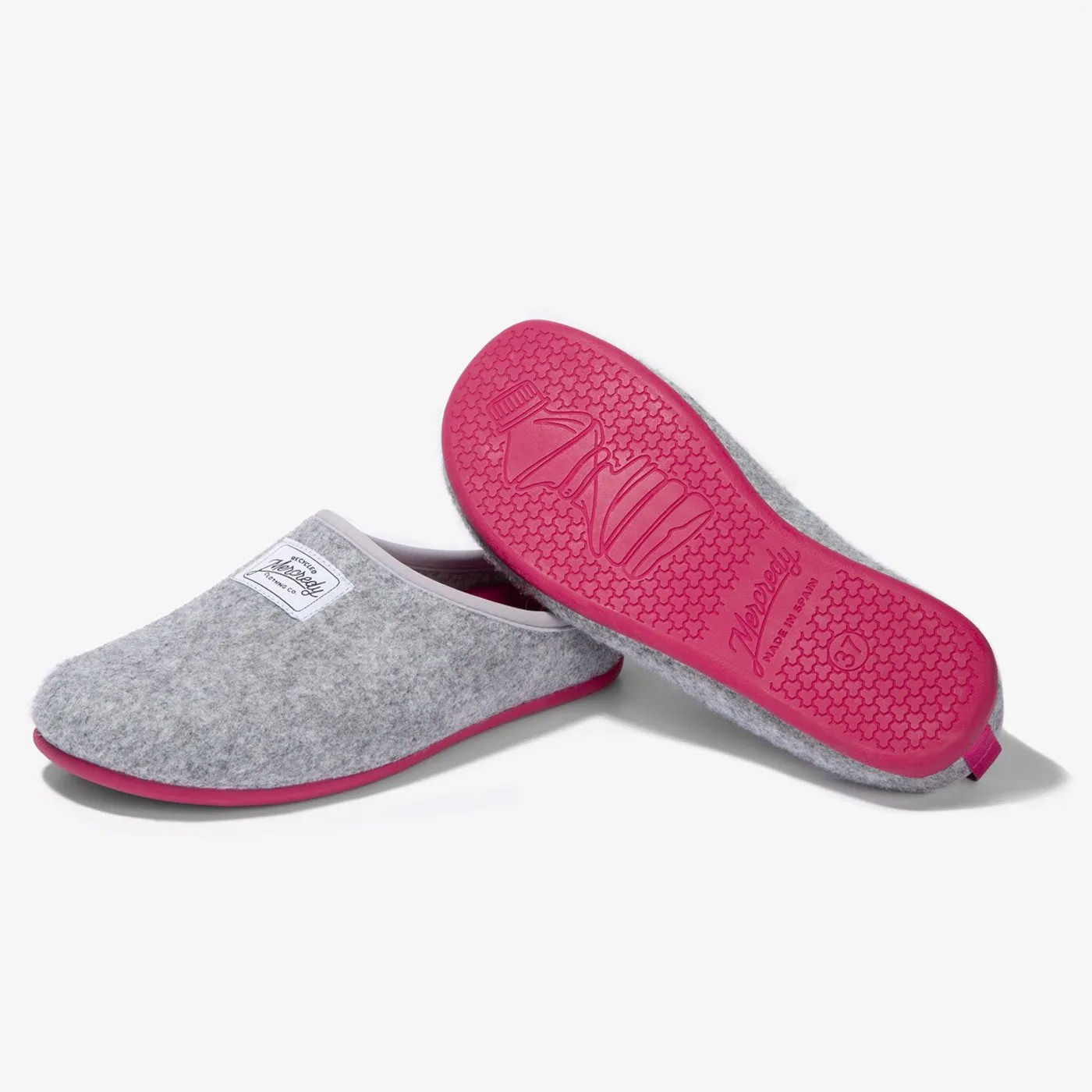 Mercredy Women's Slippers, Grey & Pink