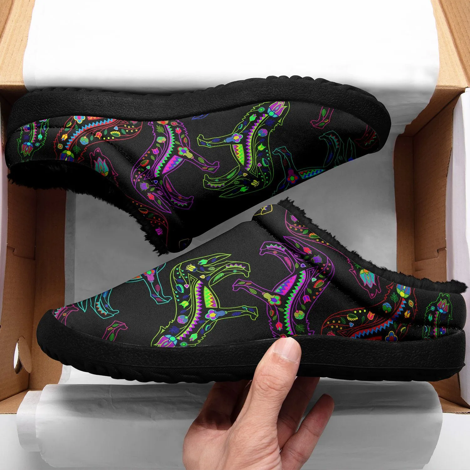 Neon Floral Wolves Ikinnii