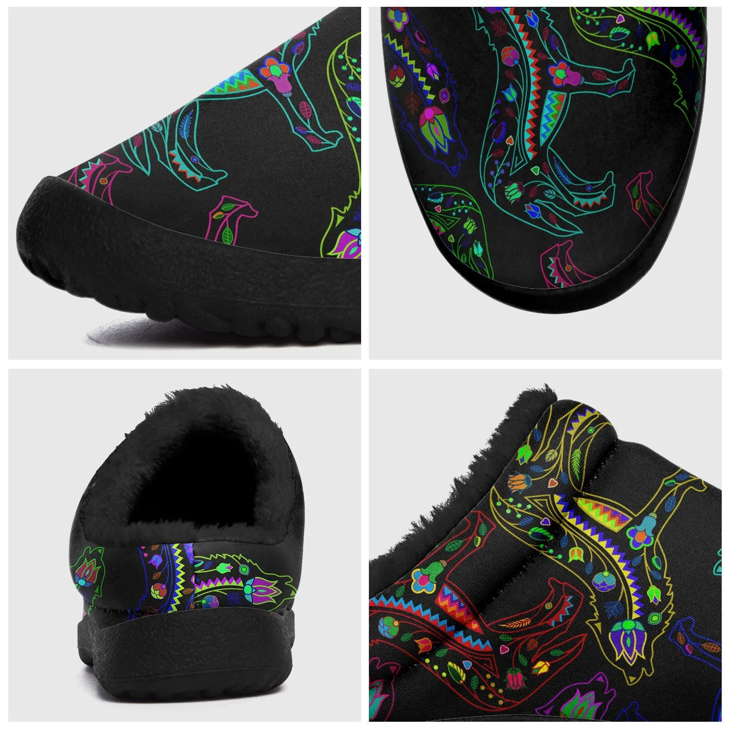 Neon Floral Wolves Ikinnii