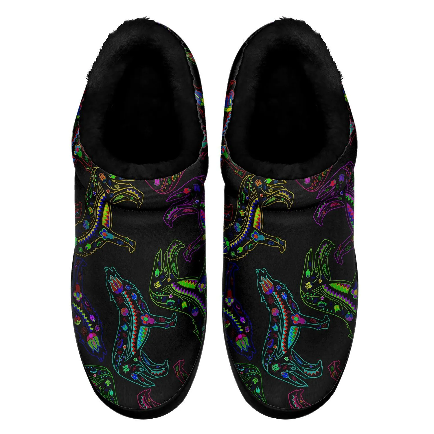 Neon Floral Wolves Ikinnii
