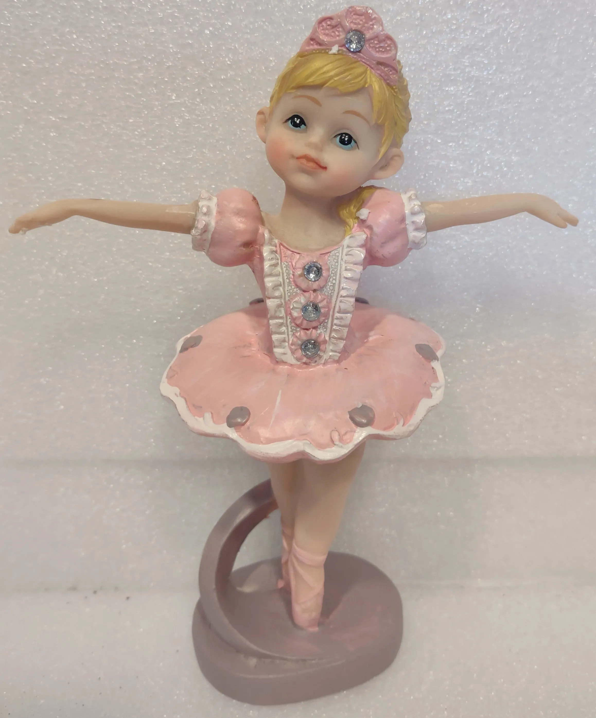 Painted Resin Pink Girl Ballerina Figurine 6" Assorted Poses