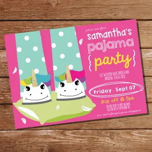Pajama Party Sleepover Invitation | Tween Party | Slumber Party Invitation
