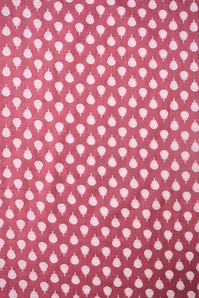 Pastel Pink Butti Printed Summer Pure Cotton Fabric