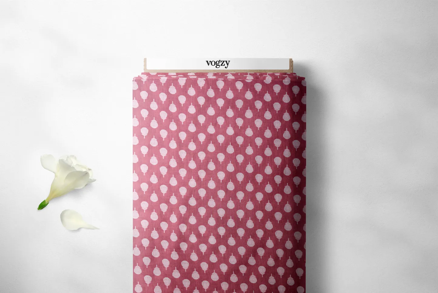 Pastel Pink Butti Printed Summer Pure Cotton Fabric