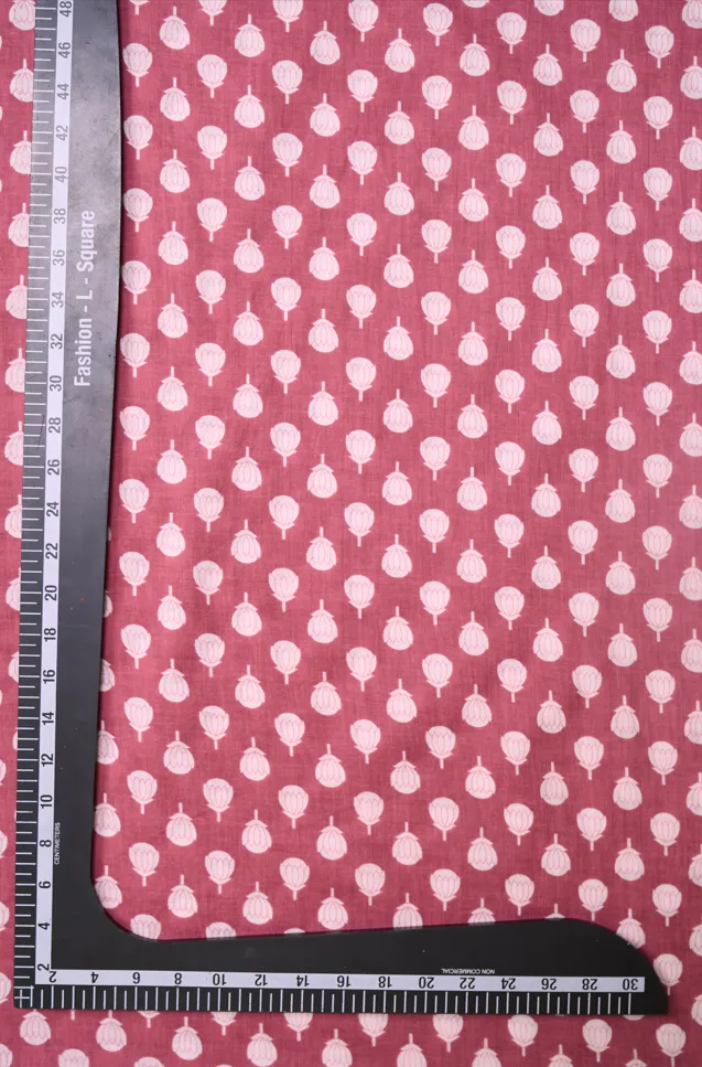 Pastel Pink Butti Printed Summer Pure Cotton Fabric