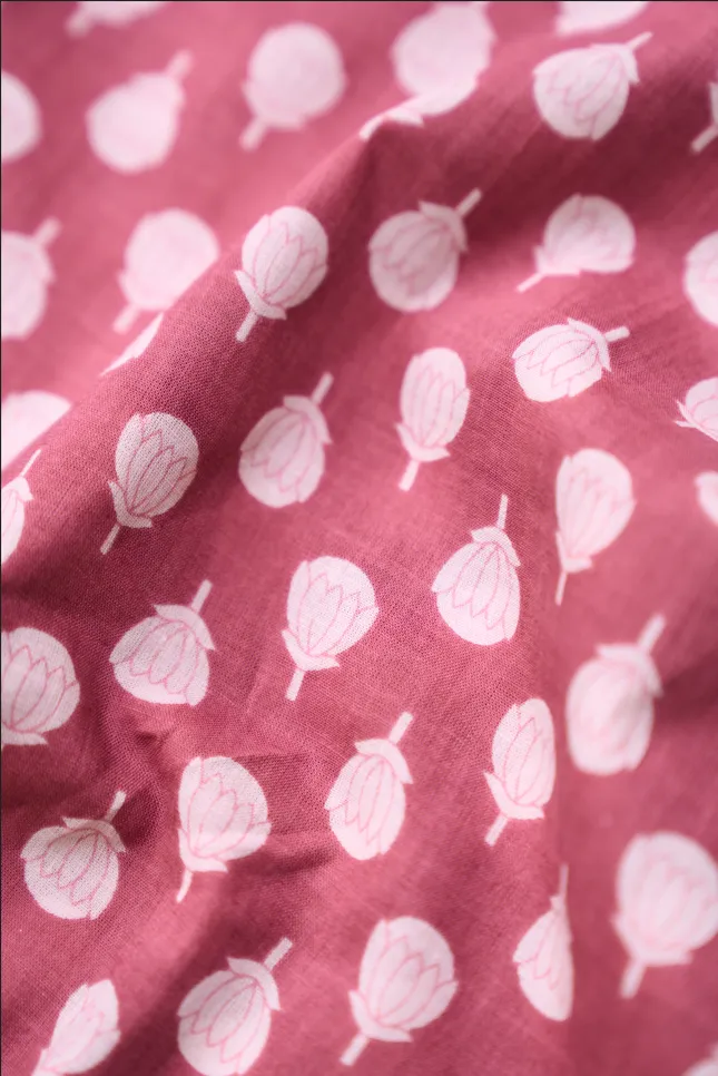 Pastel Pink Butti Printed Summer Pure Cotton Fabric