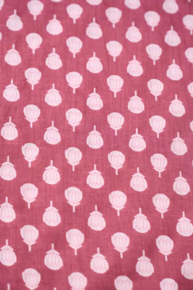 Pastel Pink Butti Printed Summer Pure Cotton Fabric