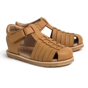 Pretty Brave Frankie Closed Toe Leather Sandal Tan