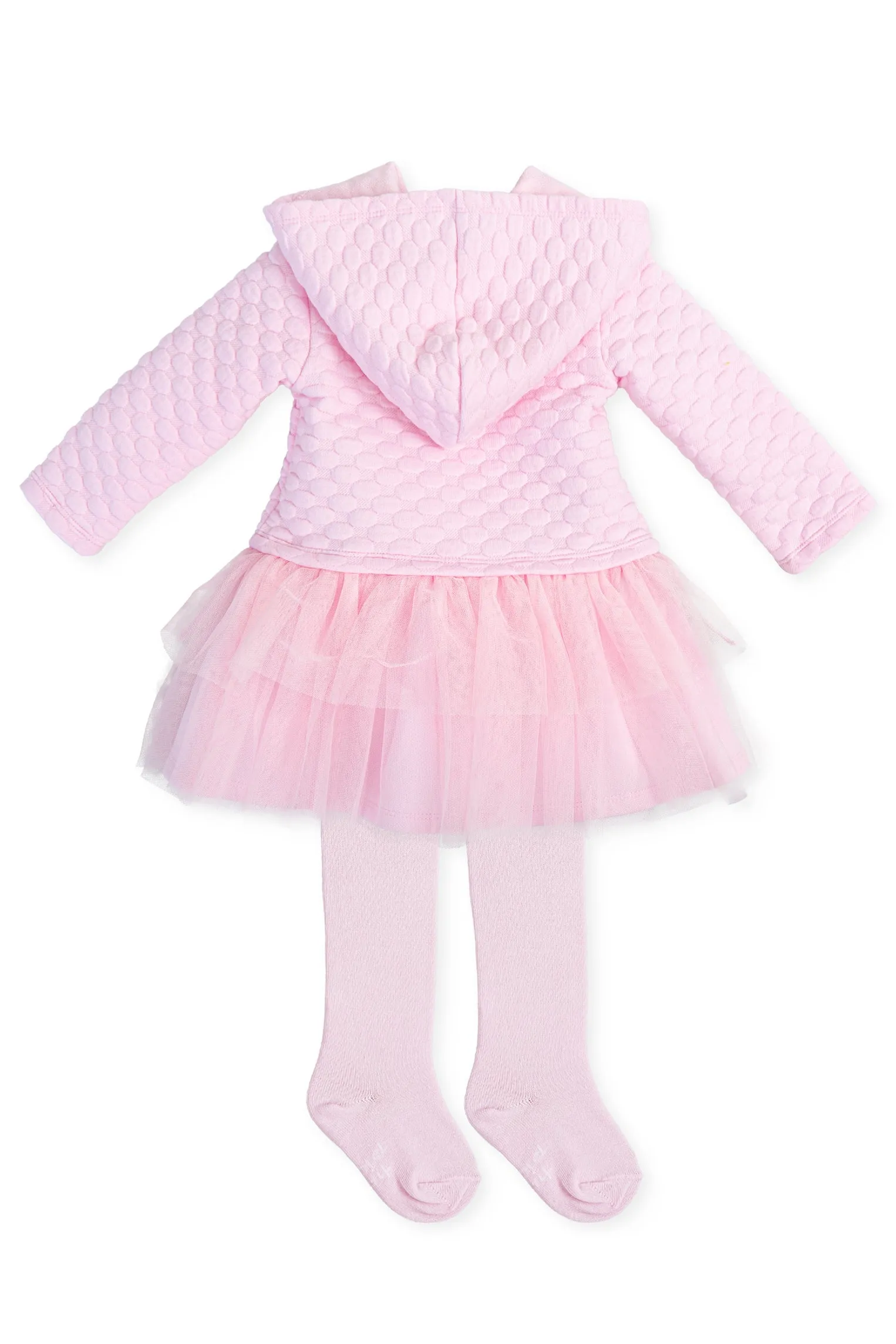 "Adeline" Pink Tutu Hoodie Dress & Tights