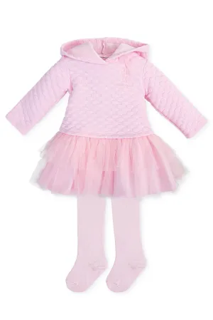 "Adeline" Pink Tutu Hoodie Dress & Tights