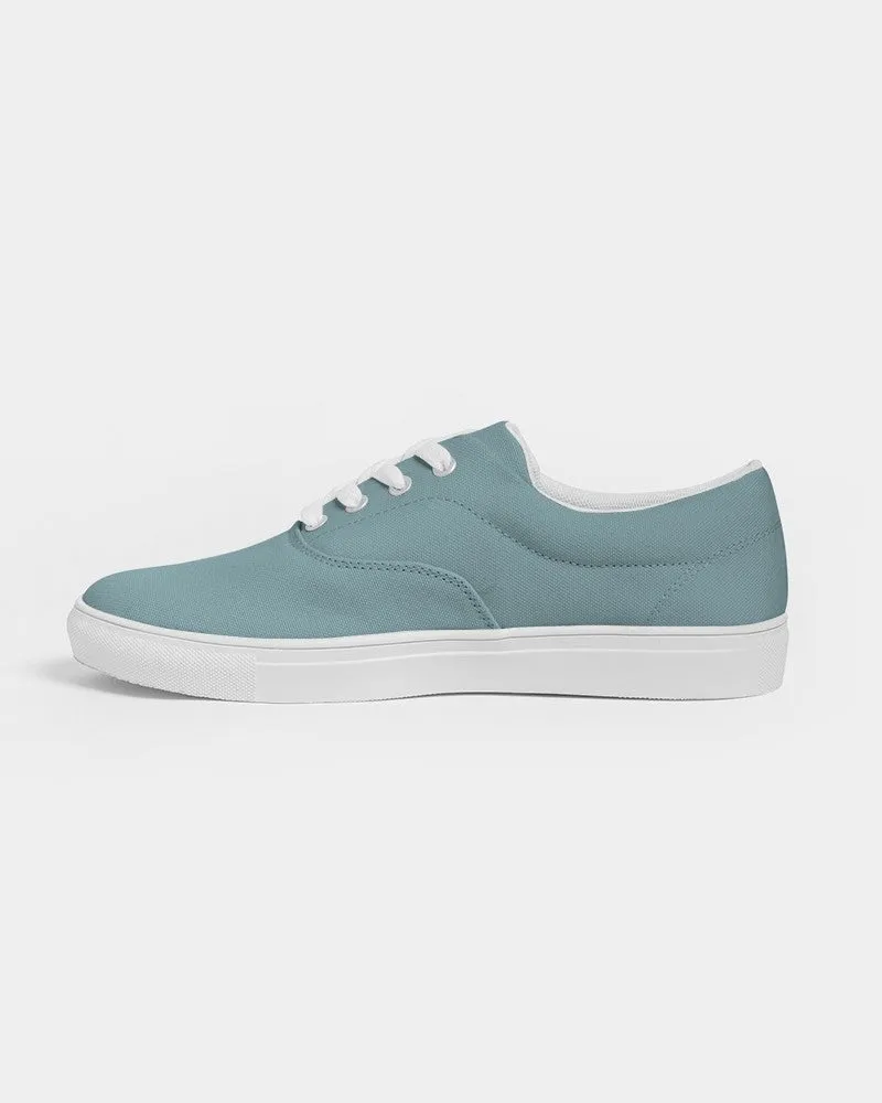 Shaded Pale Pastel Cyan Gray Canvas Sneakers | Men's | C30M0Y8K30