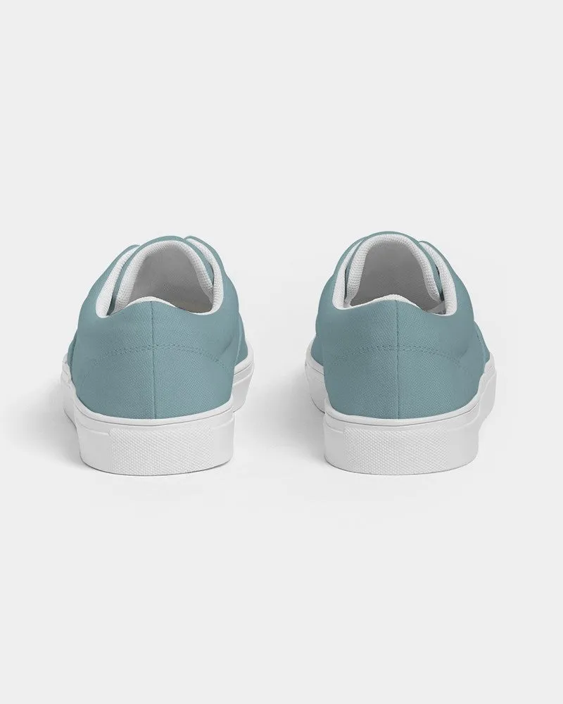 Shaded Pale Pastel Cyan Gray Canvas Sneakers | Men's | C30M0Y8K30
