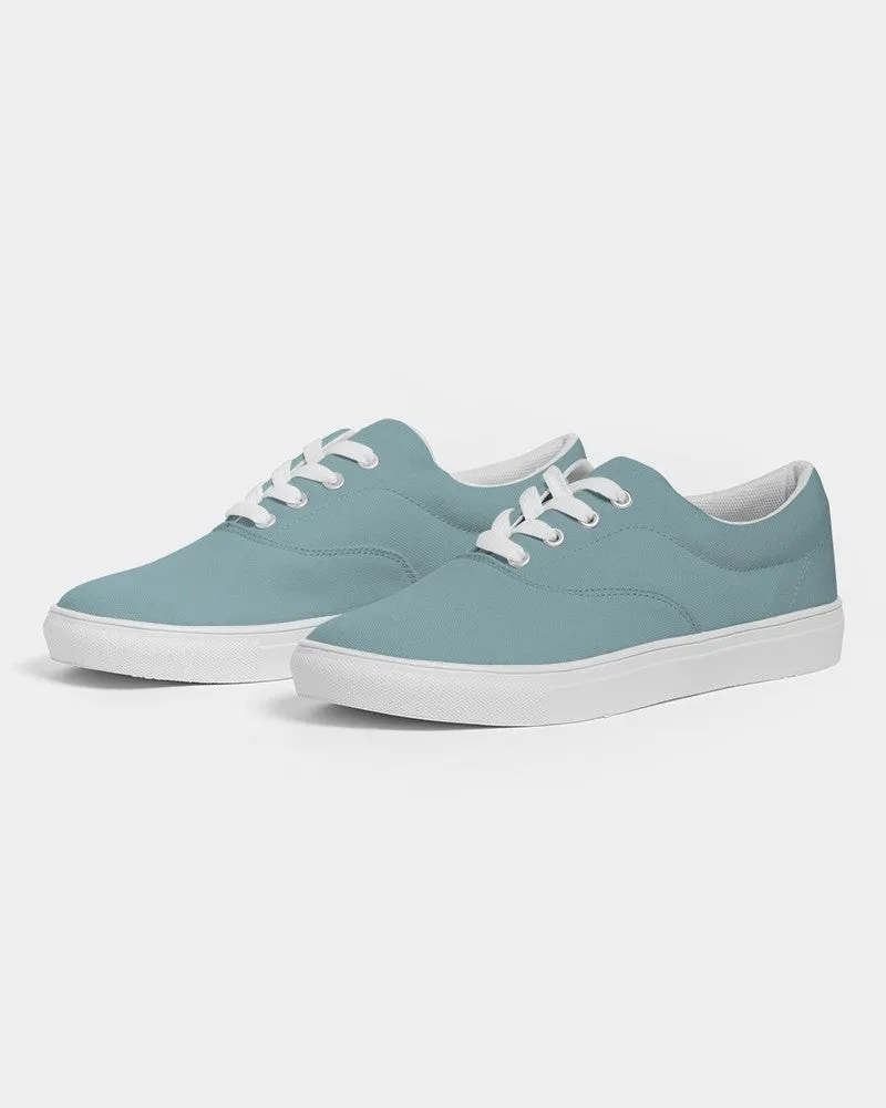 Shaded Pale Pastel Cyan Gray Canvas Sneakers | Men's | C30M0Y8K30