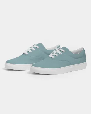 Shaded Pale Pastel Cyan Gray Canvas Sneakers | Men's | C30M0Y8K30