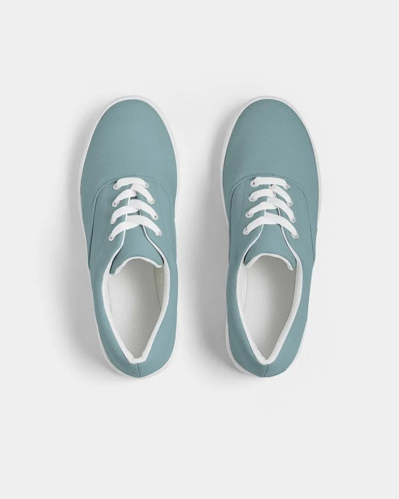 Shaded Pale Pastel Cyan Gray Canvas Sneakers | Men's | C30M0Y8K30