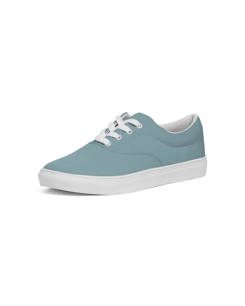 Shaded Pale Pastel Cyan Gray Canvas Sneakers | Men's | C30M0Y8K30
