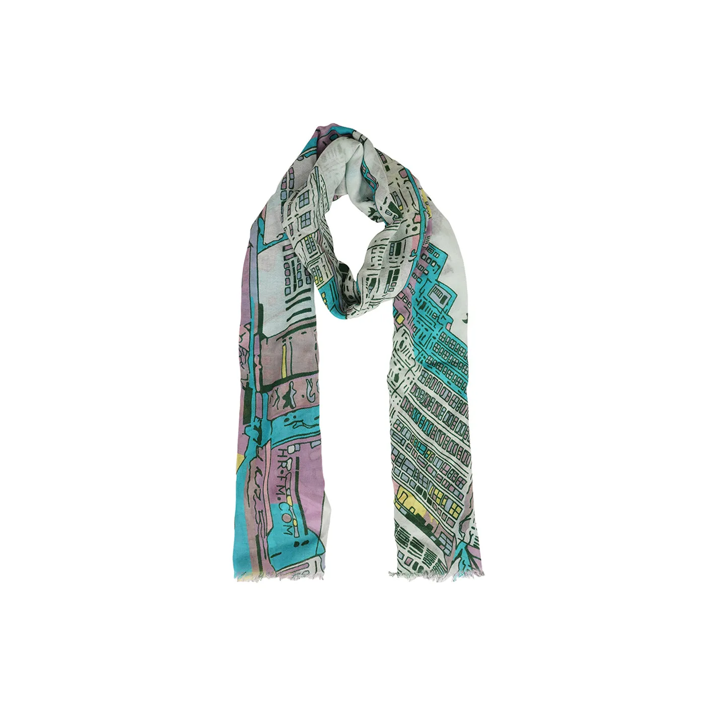 Sky Blue Geometric Printed Design Woolen Stole