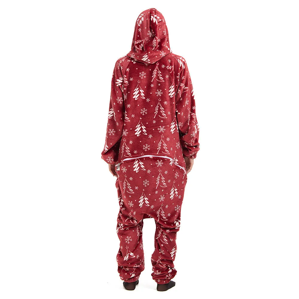 Snuggs Blanket Onesie Red Christmas Tree
