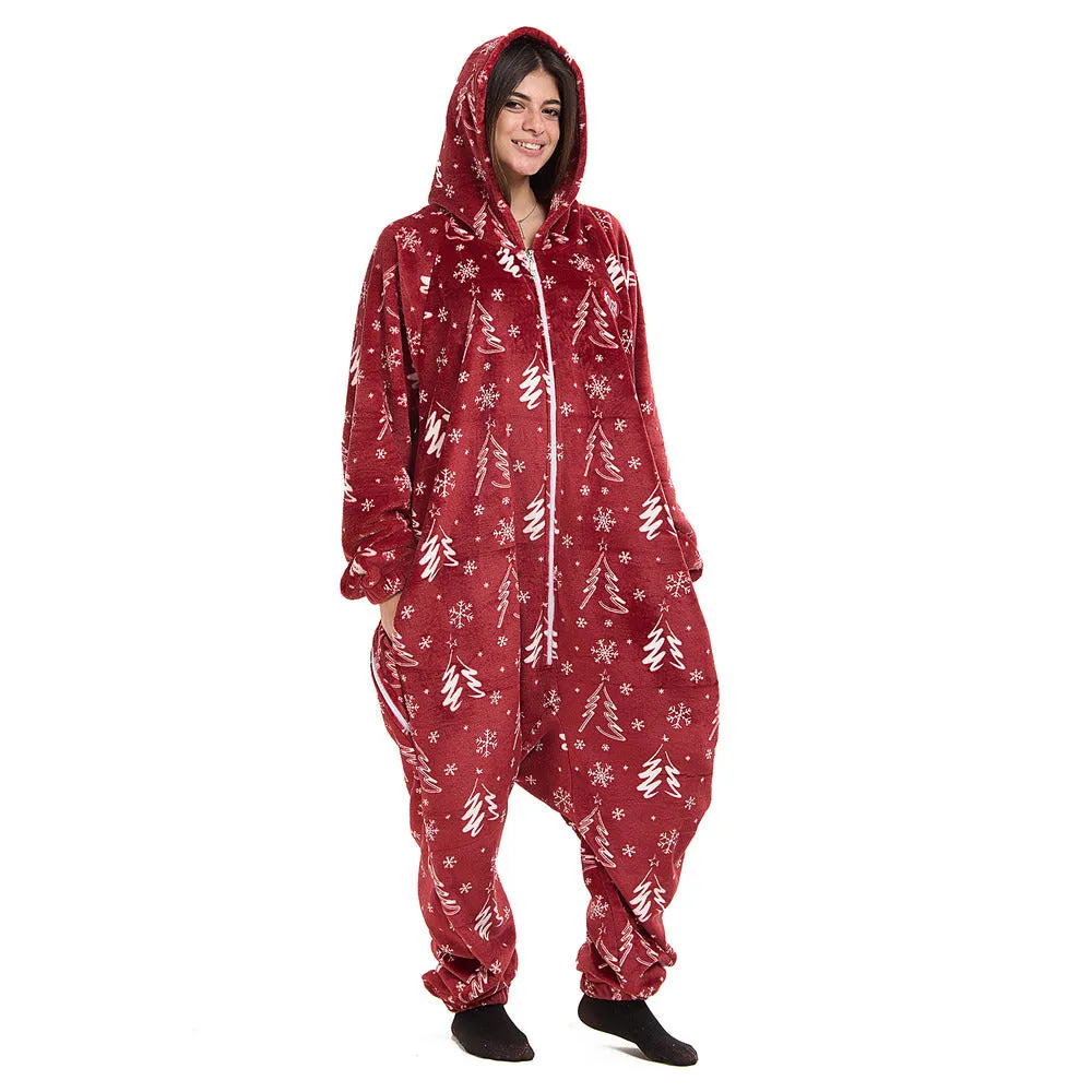 Snuggs Blanket Onesie Red Christmas Tree