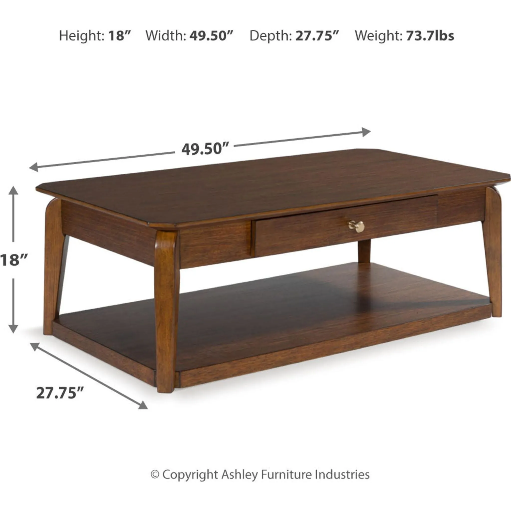 Trenmour Coffee Table - Medium Brown